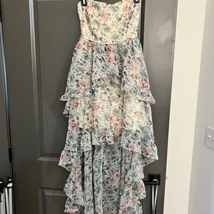 Floral sheer multilevel dress